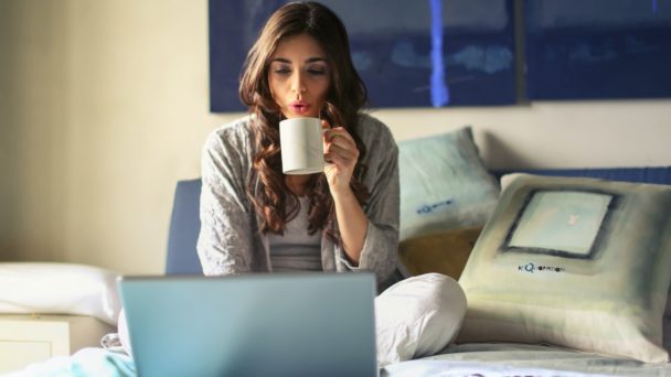 lady working from home